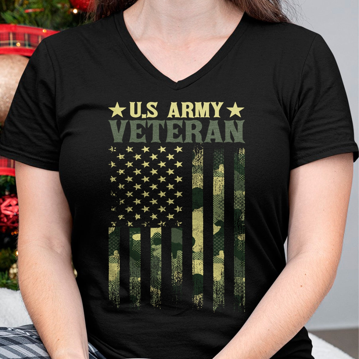 Proud Veteran Shirt, Funny Veteran UnisexT-Shirt/Hoodie/Sweatshirt HLT00 - US Army Veteran Patriotic Military Camouflage American Flag Long Sleeve T-Shirt