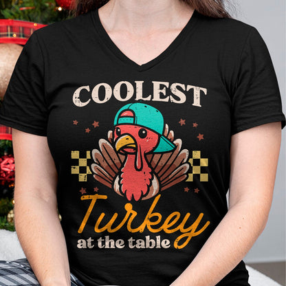 Best Thanksgiving Family Shirt , Funny Thanksgiving UnisexT-Shirt/Hoodie/Sweatshirt HLT00 - Thanksgiving Coolest Turkey At Table Boys Kids Toddler Youth T-Shirt