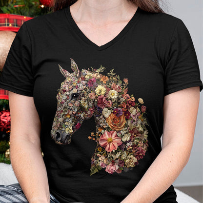 Best Horse Lover Shirt , Funny Horse UnisexT-Shirt/Hoodie/Sweatshirt HLT00 - Horse Lover Gifts Floral Horse T-Shirt - Unisex-Adult, Classic Fit, Black, Small, Short Sleeve, Cott