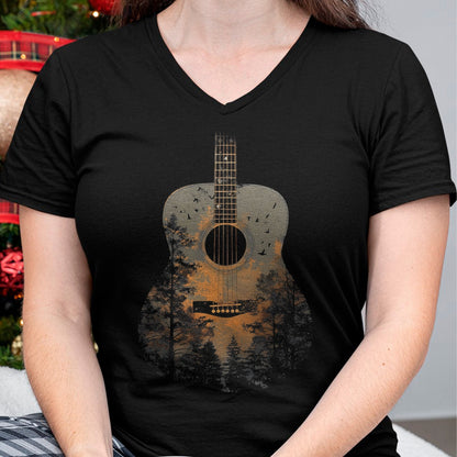 Guitar Lover Shirt, Funny Guitar UnisexT-Shirt/Hoodie/Sweatshirt HLT00 - Acoustic Guitar Outdoors Distressed Nature T-Shirt