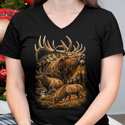Funny Hunting Shirt, Gift For Hunting Lover Unisex T-Shirt/Hoodie/Sweatshirt HLT00 - Elk Hunting Wilderness Mountain Wildlife Bull Elk T-Shirt