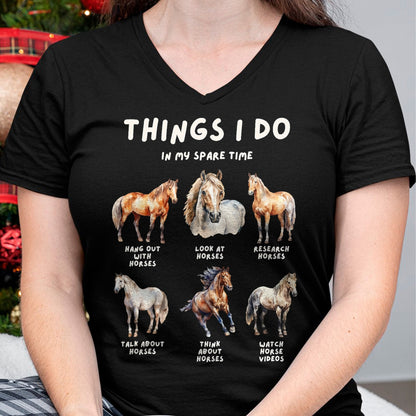 Best Horse Lover Shirt , Funny Horse UnisexT-Shirt/Hoodie/Sweatshirt HLT00 - Lustige Pferdeliebhaber Designs Horse Things I Do in My Leisure Time Women_s Horse Design T-Shirt