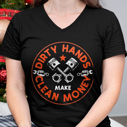 Best Mechanic Life Shirt, Funny Mechanic UnisexT-Shirt/Hoodie/Sweatshirt HLT00 - Mechanic Dirty Hands Clean Car Money Automotive Men Women T-Shirt, Men, Black, 4X-Large