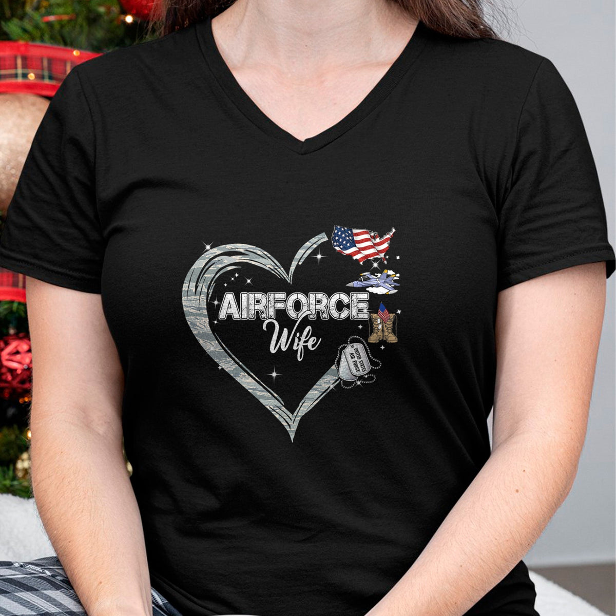 Best Wife Shirt, Wife and Husband Unisex T-Shirt/Hoodie/Sweatshirt HLT00 - Gift for wife T shirt, lucky wife   Proud Air Force Wife Air Force Graduation Wife USAF Wife T-Shirt
