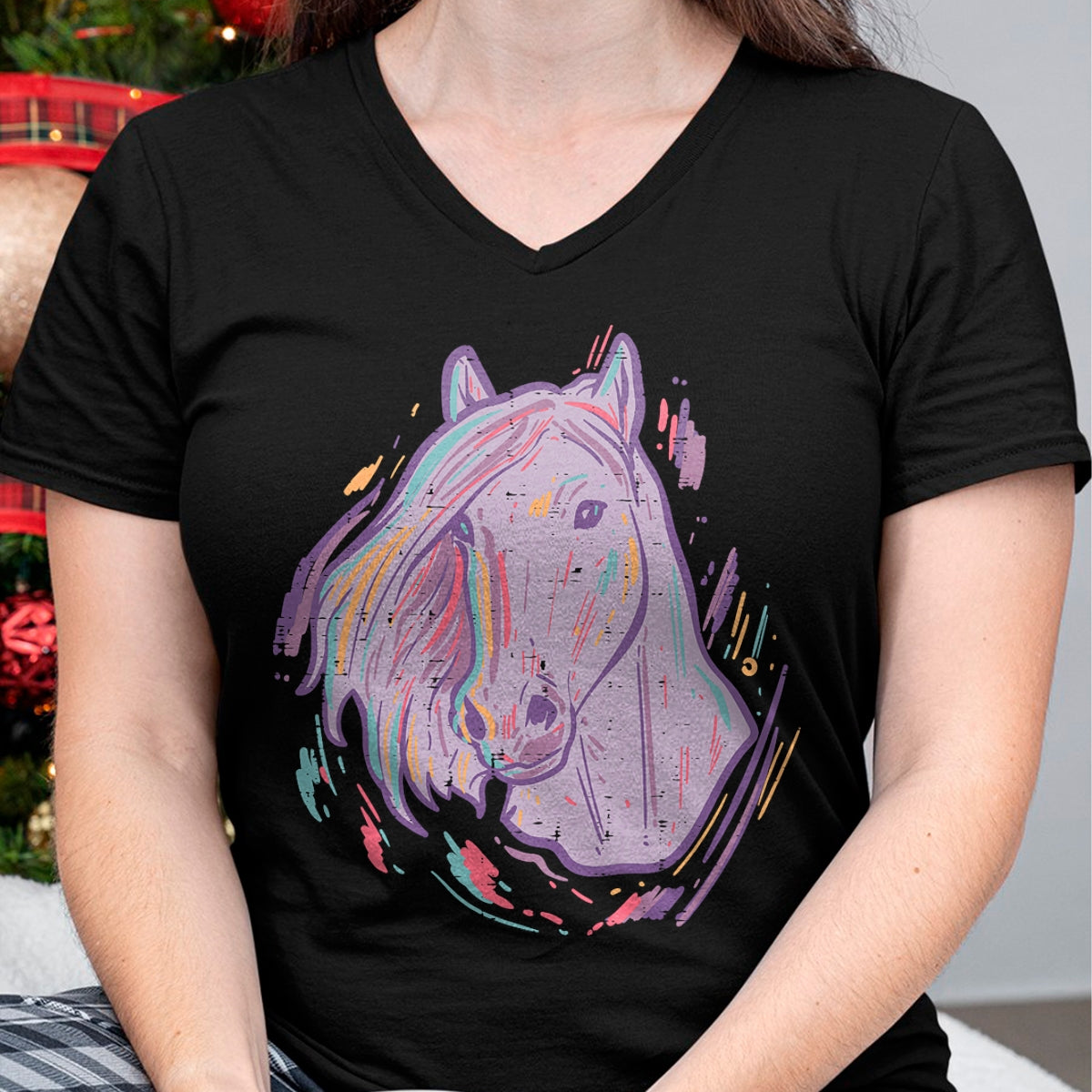 Best Horse Lover Shirt , Funny Horse UnisexT-Shirt/Hoodie/Sweatshirt HLT00 - Purple Horse Painting Animal Art Equestrian Men Women Kids T-Shirt