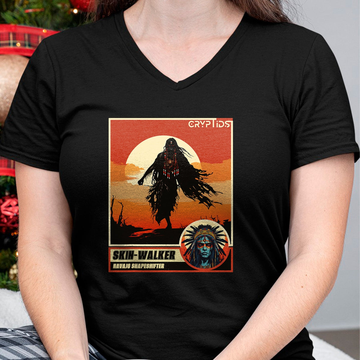 Native American T-Shirts, Vintage Native American Unisex T-Shirt/Hoodie/Sweatshirt HLT00 - Native American Folklore Cryptid Skinwalker