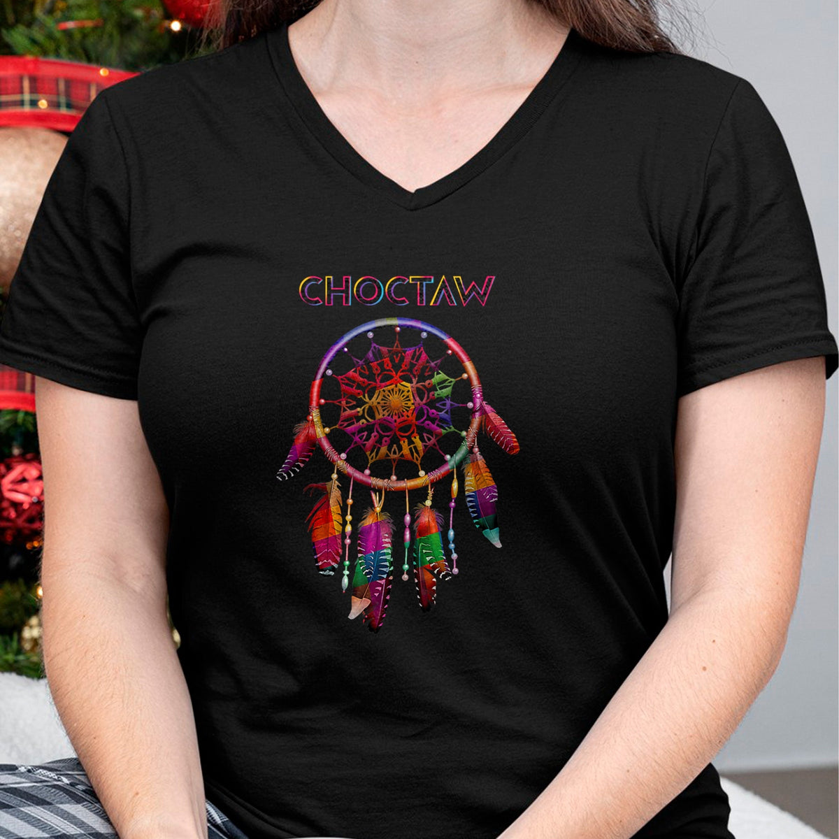 Native American T-Shirts, Vintage Native American Unisex T-Shirt/Hoodie/Sweatshirt HLT00 - Choctaw Native American Indian Colorful Dreamcatcher Tribal