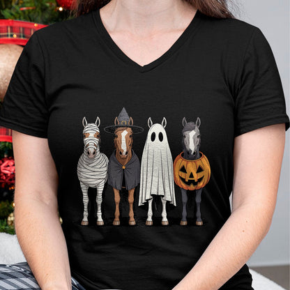 Best Horse Lover Shirt , Funny Horse UnisexT-Shirt/Hoodie/Sweatshirt HLT00 - Spooky Ghost Horse Pumpkin Halloween Skeleton T-Shirt