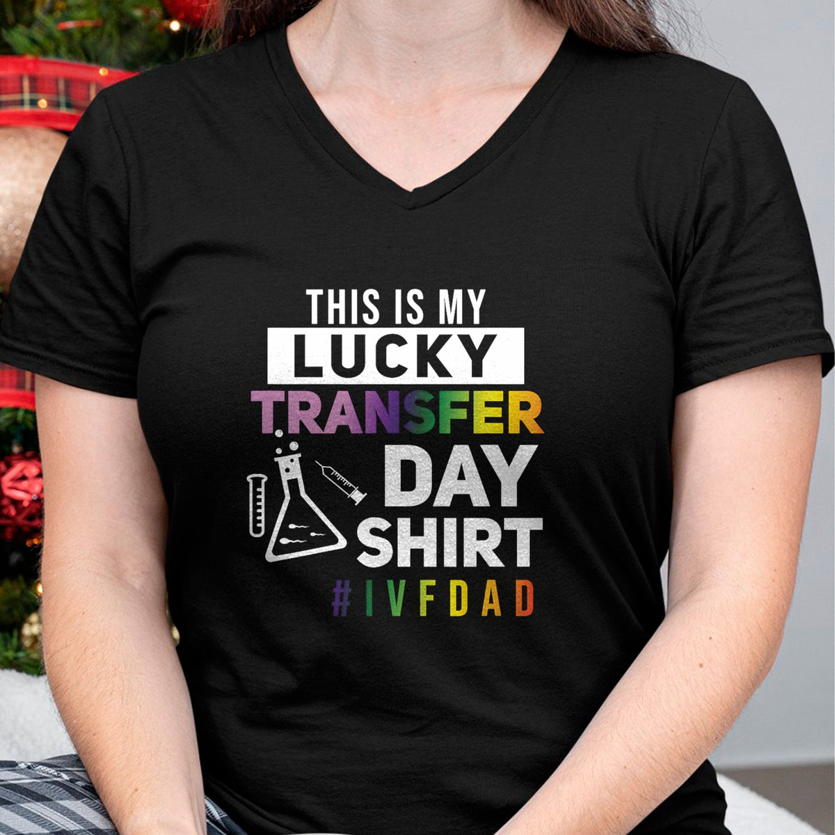 Gift for Dad Shirt, Funny Dad Unisex T-Shirt/Hoodie/Sweatshirt HLT00 – This Is My Lucky Transfer Day Shirt IVF Dad T-Shirt