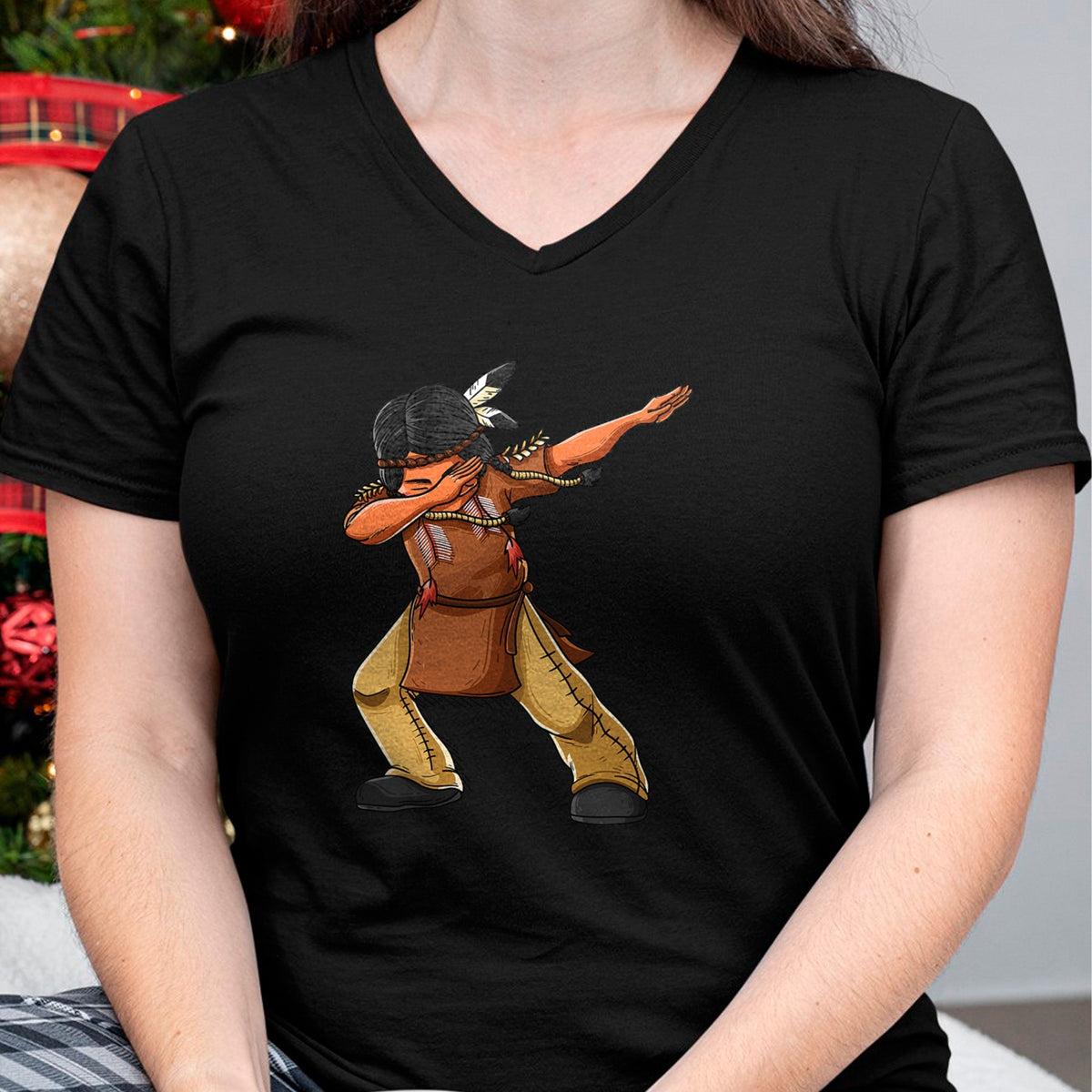 Native American T-Shirts, Vintage Native American Unisex T-Shirt/Hoodie/Sweatshirt HLT00 - Dabbing Indian Funny Cute Native American Dance Dab Gift