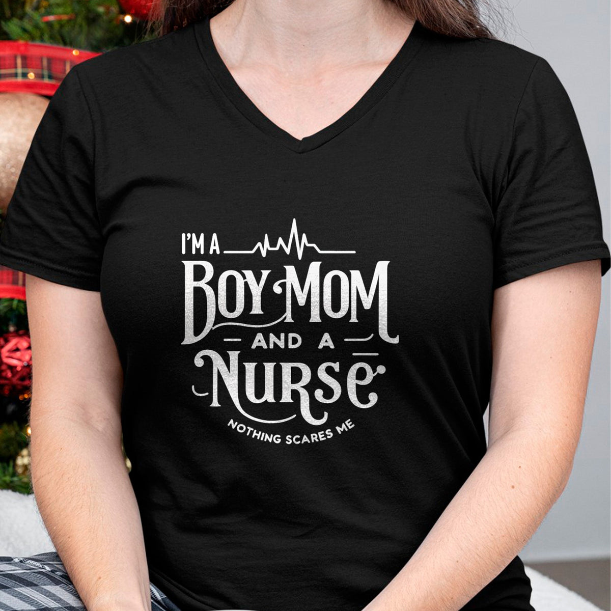 Funny Nurse Shirt, Nurse Unisex T-Shirt/Hoodie/Sweatshirt HLT00 - i'm a boy mom and a nurse nothing scares me Boy Mom Nurse Long Sleeve T-Shirt