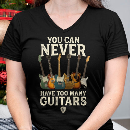Guitar Lover Shirt, Funny Guitar UnisexT-Shirt/Hoodie/Sweatshirt HLT00 - You Can Never Have Too Many Guitars Vintage Music Decor Art Long Sleeve T-Shirt