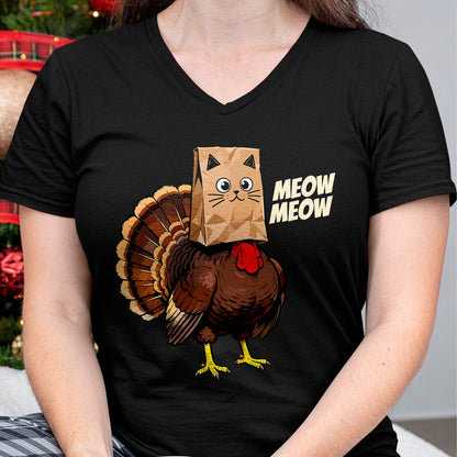 Best Thanksgiving Family Shirt , Funny Thanksgiving UnisexT-Shirt/Hoodie/Sweatshirt HLT00 - Thanksgiving Turkey Cat Meow Funny Thanksgiving Men Women T-Shirt