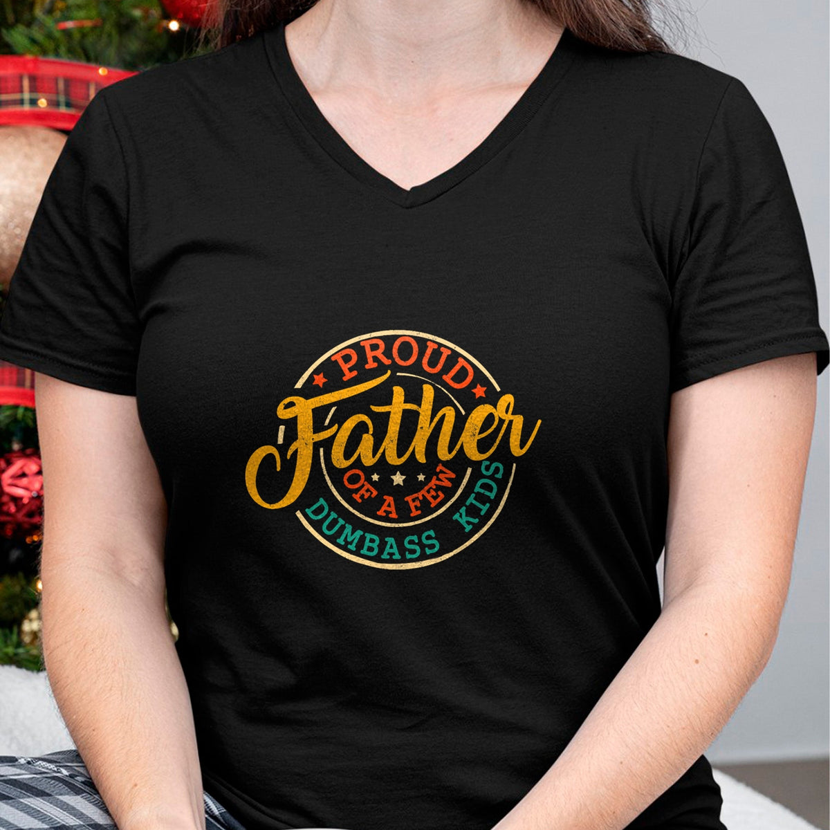 Gift for Dad Shirt, Funny Dad Unisex T-Shirt/Hoodie/Sweatshirt HLT00 – Proud Father Of A Few Dumbass Kids Funny Vintage Fathers Day T-Shirt