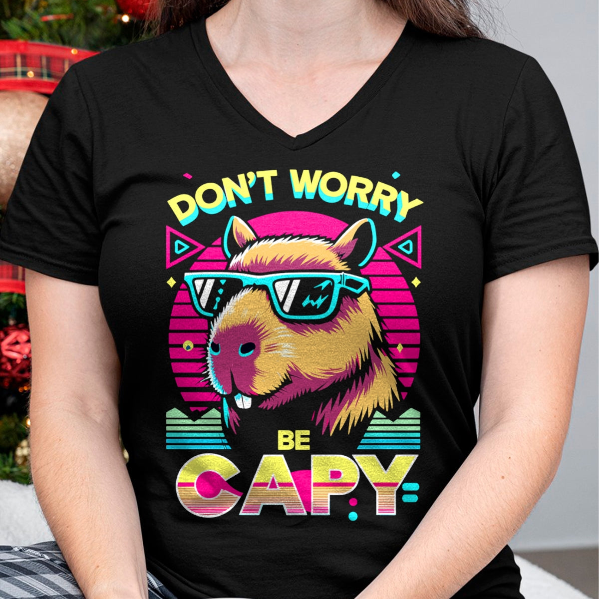 Cute Capybara Shirt, Funny Capybara Unisex T-Shirt/Hoodie/Sweatshirt HLT00 - Cool Capybara Retro Long Sleeve T-Shirt