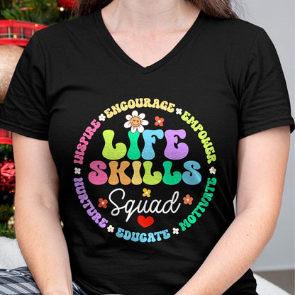 Best Teacher Shirt, Funny Teacher UnisexT-Shirt/Hoodie/Sweatshirt HLT00 - Groovy Life Skills Squad Teacher Special Ed SPED Team Crew T-Shirt