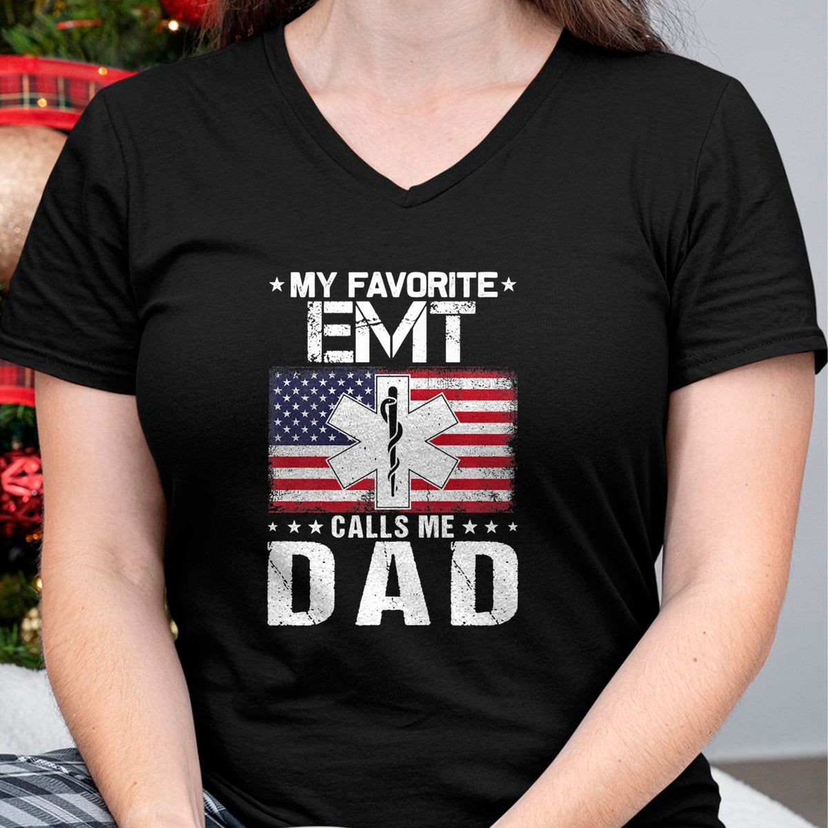 Gift for Dad Shirt, Funny Dad Unisex T-Shirt/Hoodie/Sweatshirt HLT00 – My Favorite EMT Calls Me Dad Proud Dad Father_s Day Premium T-Shirt