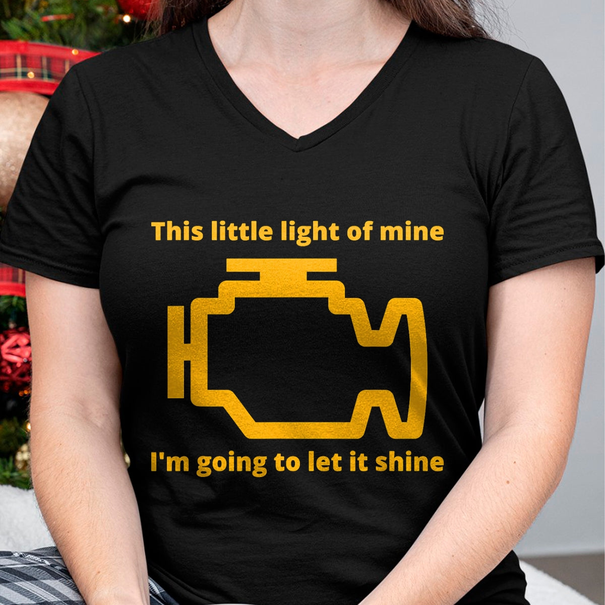 Best Mechanic Life Shirt, Funny Mechanic UnisexT-Shirt/Hoodie/Sweatshirt HLT00 - This Little Light of Mine - Check Engine Light T-Shirt T-Shirt