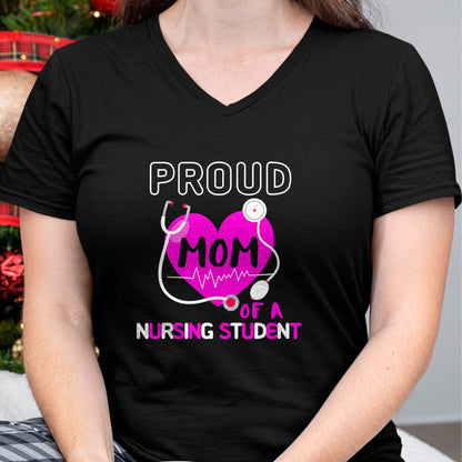 Funny Nurse Shirt, Nurse Unisex T-Shirt/Hoodie/Sweatshirt HLT00 - Proud Mom of A Nursing Student Nurse Medical Family School T-Shirt