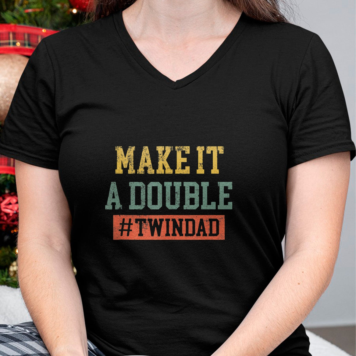 Gift for Dad Shirt, Funny Dad Unisex T-Shirt/Hoodie/Sweatshirt HLT00 – Make It A Double TWINDAD TShirt Proud Father Of Twins Tank Top