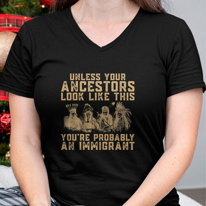 Native American T-Shirts, Vintage Native American Unisex T-Shirt/Hoodie/Sweatshirt HLT00 - American Indian You_re Probably An Immigrant