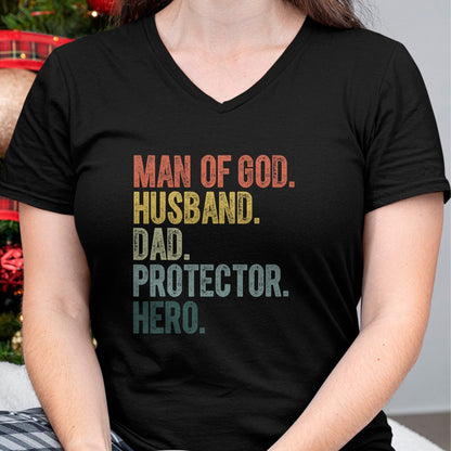 Best Wife Shirt, Wife and Husband Unisex T-Shirt/Hoodie/Sweatshirt HLT00 - Man of God Husband Dad Protector Hero Father's Day Men T-Shirt