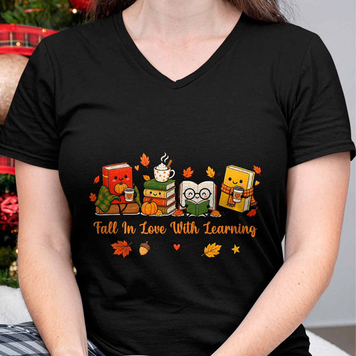 Best Teacher Shirt, Funny Teacher UnisexT-Shirt/Hoodie/Sweatshirt HLT00 - Fall in Love with Learning Autumn Fall Teachers T-Shirt