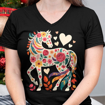 Best Horse Lover Shirt , Funny Horse UnisexT-Shirt/Hoodie/Sweatshirt HLT00 - Floral Horse Equestrian Western Cowgirl T-Shirt