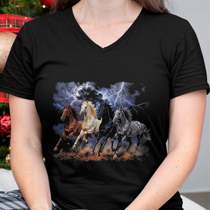 Best Horse Lover Shirt , Funny Horse UnisexT-Shirt/Hoodie/Sweatshirt HLT00 - Running Horses Vintage 90s Lightning Storm Western Cowboy T-Shirt