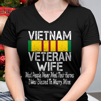 Proud Veteran Shirt, Funny Veteran UnisexT-Shirt/Hoodie/Sweatshirt HLT00 - Vietnam Veteran Wife Military Vet Spouse Retro Look T-Shirt