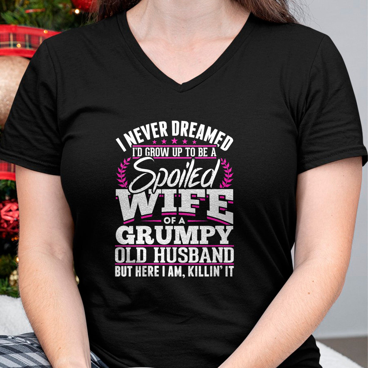 Best Wife Shirt, Wife and Husband Unisex T-Shirt/Hoodie/Sweatshirt HLT00 - Gift for wife T shirt, spoiled wife   Womens Grumpy Old Husband Spoiled Wife Of A Grumpy Old Husband (1)