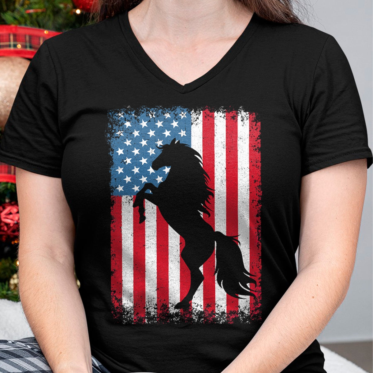 Best Horse Lover Shirt , Funny Horse UnisexT-Shirt/Hoodie/Sweatshirt HLT00 - Horse American Flag USA 4th of July Men Women Boys Girls T-Shirt