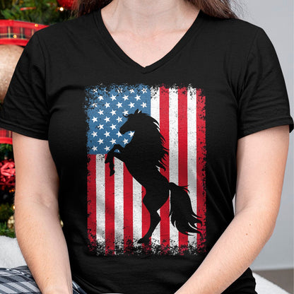 Best Horse Lover Shirt , Funny Horse UnisexT-Shirt/Hoodie/Sweatshirt HLT00 - Horse American Flag USA 4th of July Men Women Boys Girls T-Shirt