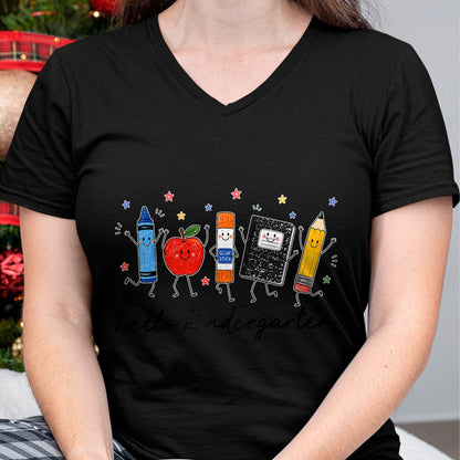 Best Teacher Shirt, Funny Teacher UnisexT-Shirt/Hoodie/Sweatshirt HLT00 - Back to School Teachers Doodles Crayon Hello Kindergarten T-Shirt