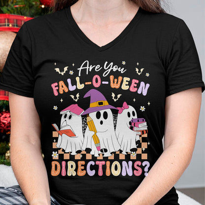 Best Teacher Shirt, Funny Teacher UnisexT-Shirt/Hoodie/Sweatshirt HLT00 - are You Fall O Ween Directions Funny Teacher Halloween Ghost T-Shirt