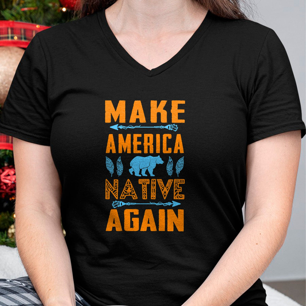 Native American T-Shirts, Vintage Native American Unisex T-Shirt/Hoodie/Sweatshirt HLT00 - Make America Native Again Pride Indian People