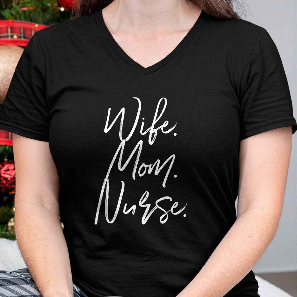 Funny Nurse Shirt, Nurse Unisex T-Shirt/Hoodie/Sweatshirt HLT00 - Nursing Appreciation Gifts Shirt WIFE MOM NURSE RN Women T-Shirt