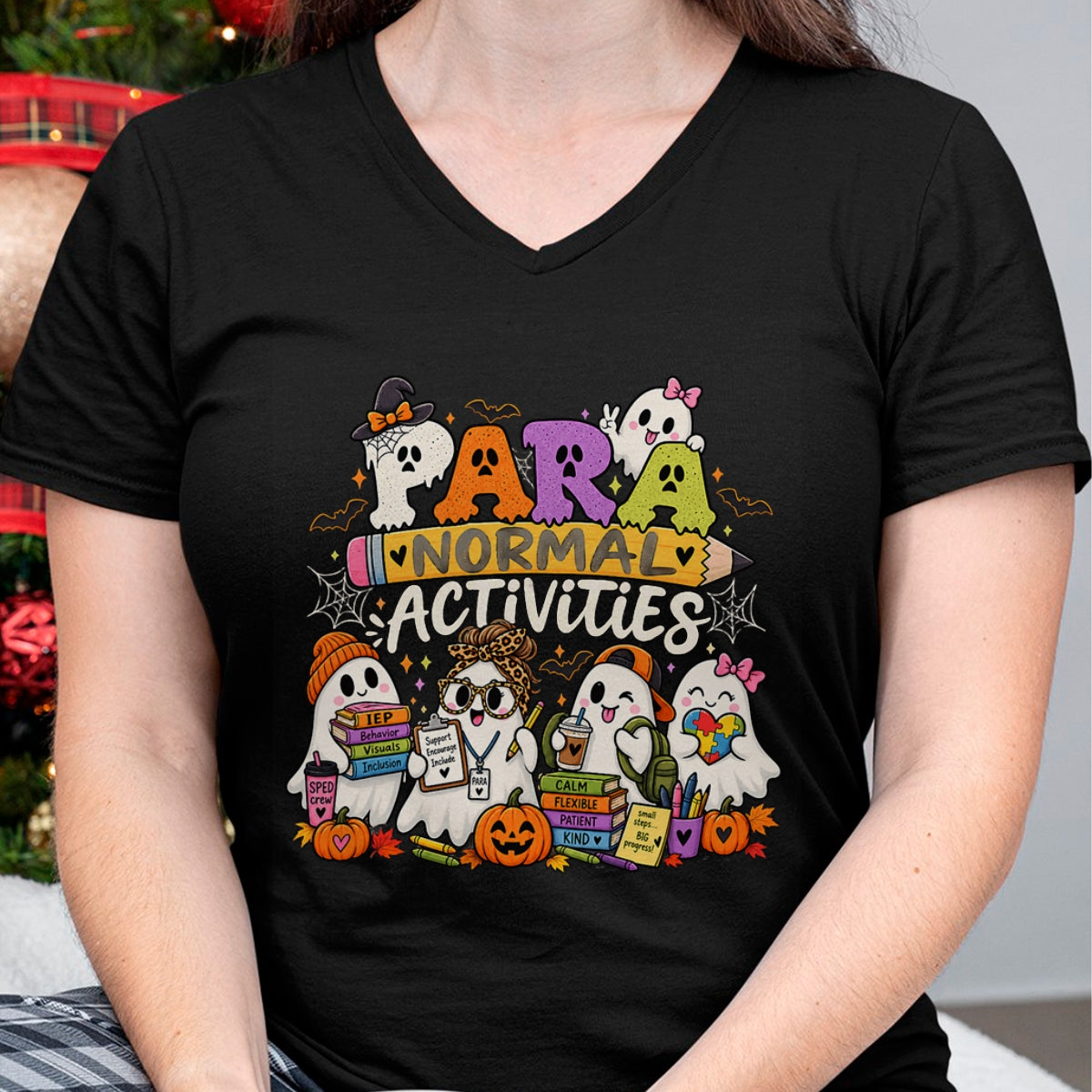 Best Teacher Shirt, Funny Teacher UnisexT-Shirt/Hoodie/Sweatshirt HLT00 - para Normal Activities SPED Teachers Ghost Fall Halloween T-Shirt (2)