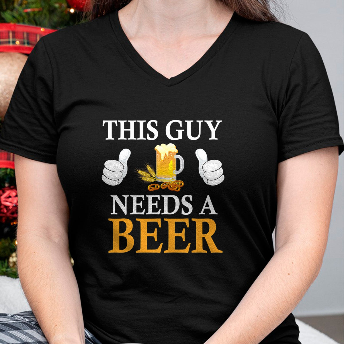 Best Wife Shirt, Wife and Husband Unisex T-Shirt/Hoodie/Sweatshirt HLT00 - This Guy Needs A Beer T-Shirt