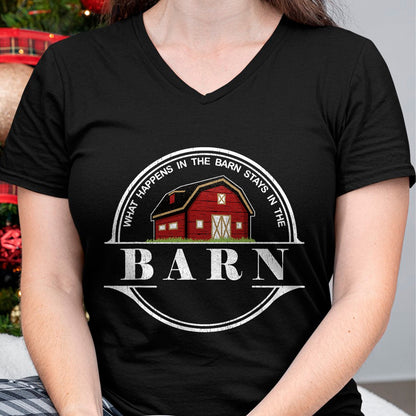 Best Farmer Life Shirt, Funny Farmer UnisexT-Shirt/Hoodie/Sweatshirt HLT00 - What Happens in The Barn Stays in The Barn Farmer T-Shirt