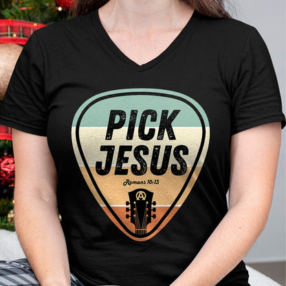 Guitar Lover Shirt, Funny Guitar UnisexT-Shirt/Hoodie/Sweatshirt HLT00 - Pick Jesus Shirt Funny Christian Music Guitar Pick Men Women T-Shirt