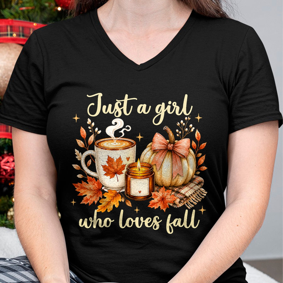 Best Thanksgiving Family Shirt , Funny Thanksgiving UnisexT-Shirt/Hoodie/Sweatshirt HLT00 - Just A Girl Who Loves Fall Pumpkin Autumn Leaves Women Girls T-Shirt