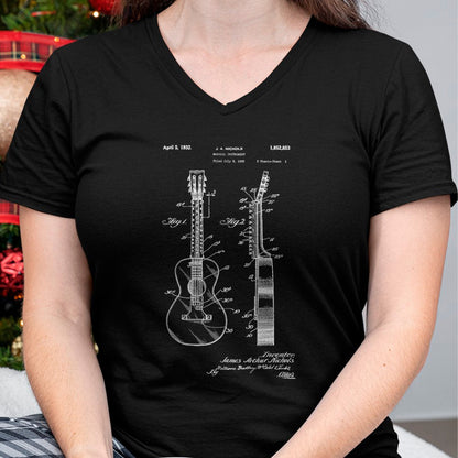 Guitar Lover Shirt, Funny Guitar UnisexT-Shirt/Hoodie/Sweatshirt HLT00 - Acoustic Guitar Vintage Patent Print 1932 T-Shirt - Black, Unisex-Adults, Small, Long Sleeve (1)