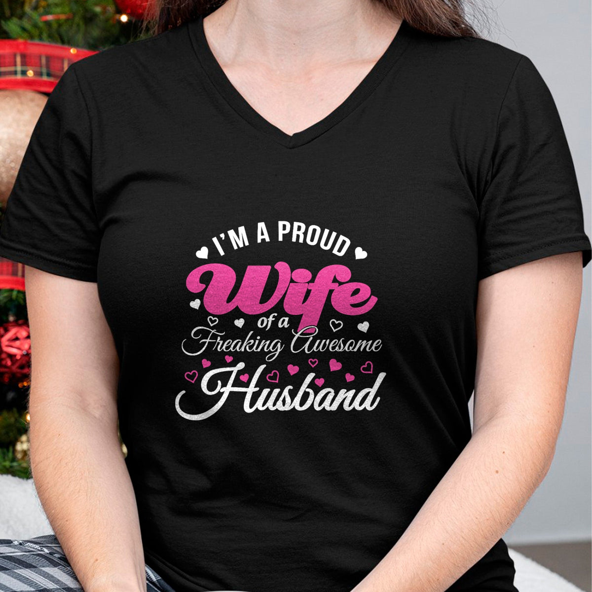 Best Wife Shirt, Wife and Husband Unisex T-Shirt/Hoodie/Sweatshirt HLT00 - Proud Wife of Freaking Awesome Husband Funny Wife T Shirt