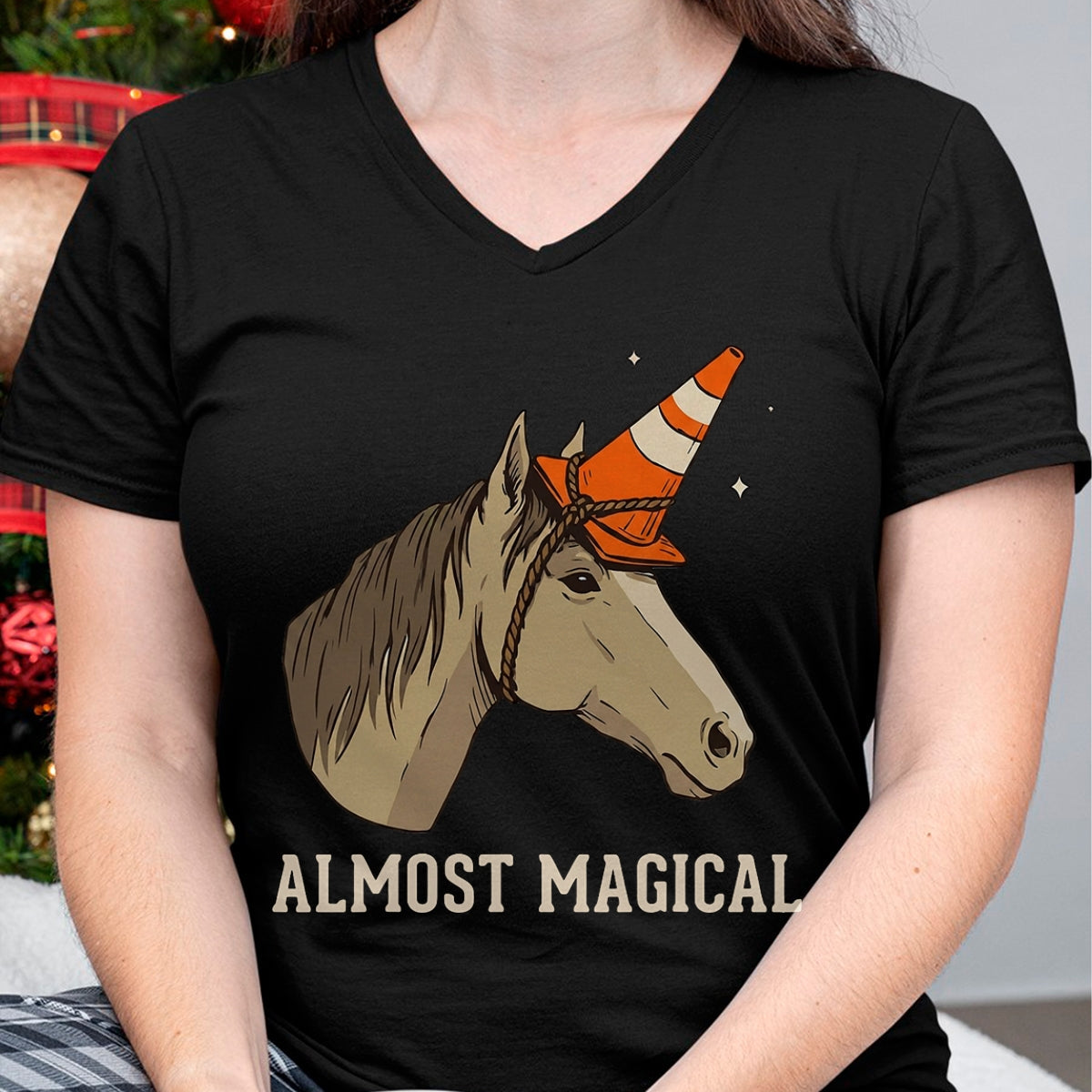 Best Horse Lover Shirt , Funny Horse UnisexT-Shirt/Hoodie/Sweatshirt HLT00 - Almost Magical Funny Horse Traffic Cone Unicorn T-Shirt