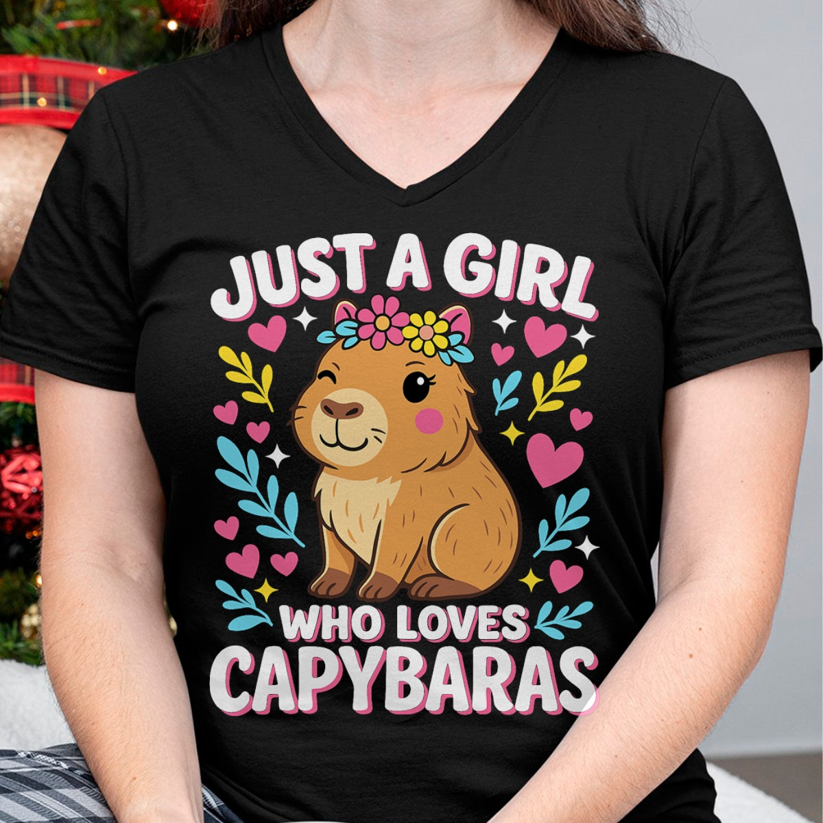 Cute Capybara Shirt, Funny Capybara Unisex T-Shirt/Hoodie/Sweatshirt HLT00 - Cute Rodent Animal Just a Girl who loves Capybaras T-Shirt