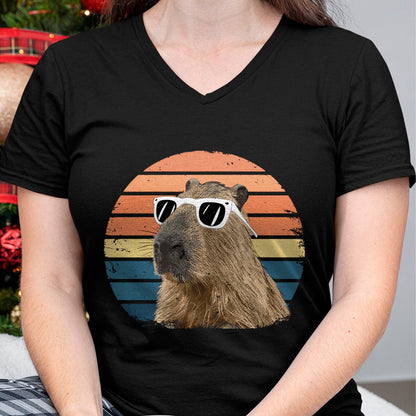 Cute Capybara Shirt, Funny Capybara Unisex T-Shirt/Hoodie/Sweatshirt HLT00 - Funny Capybara Vintage Long Sleeve T-Shirt