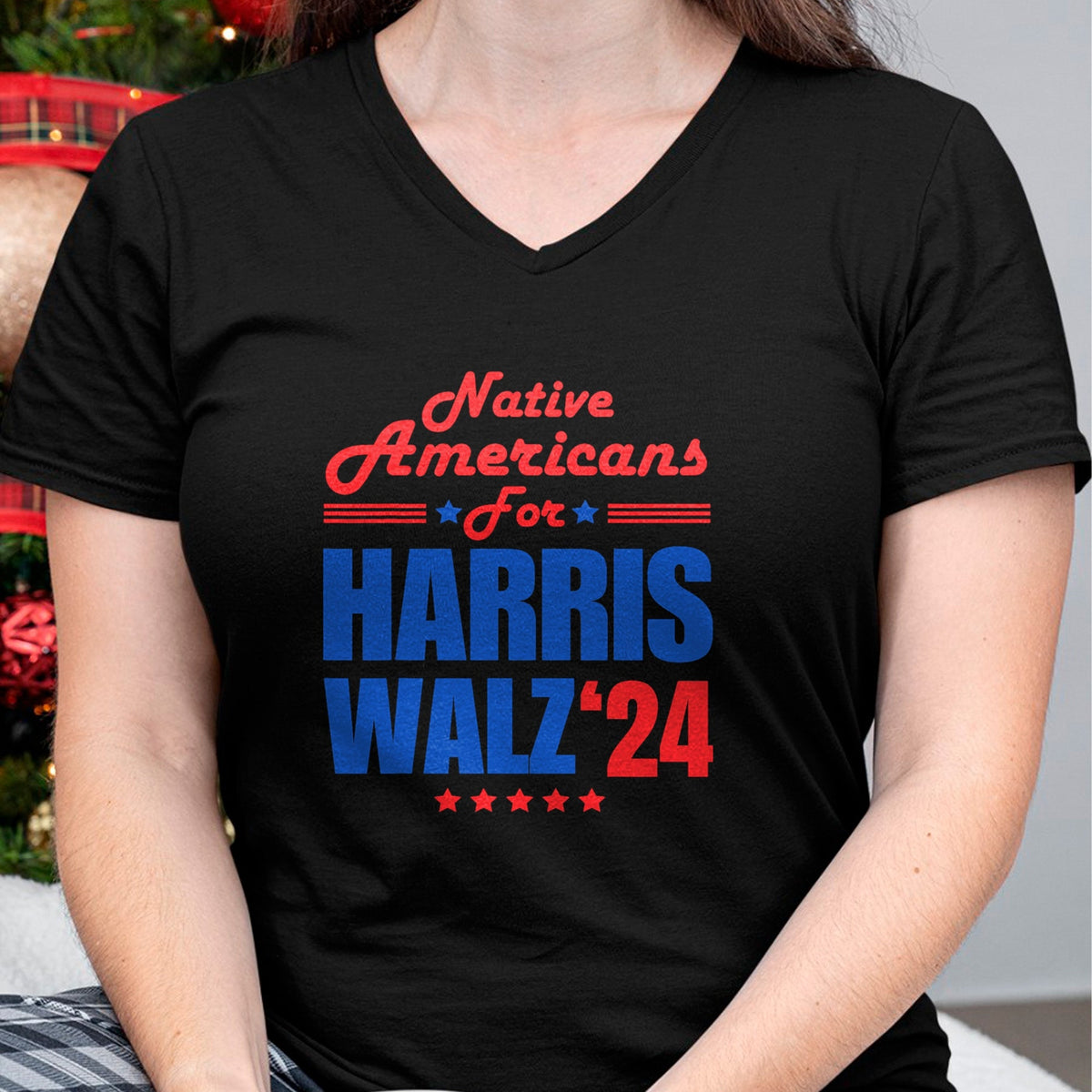 Native American T-Shirts, Vintage Native American Unisex T-Shirt/Hoodie/Sweatshirt HLT00 - Native Americans for Harris Walz Kamala for President