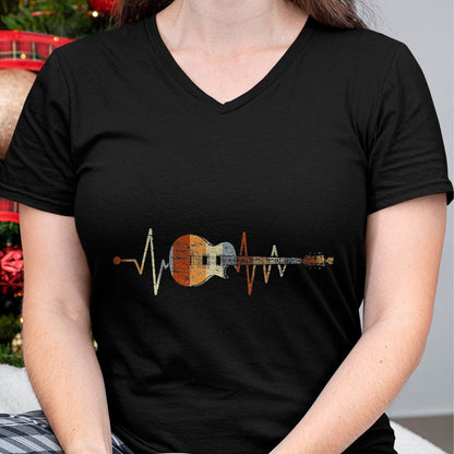 Guitar Lover Shirt, Funny Guitar UnisexT-Shirt/Hoodie/Sweatshirt HLT00 - Heartbeat Guitarist Guitar T-Shirt, Men, Black, 3X-Large