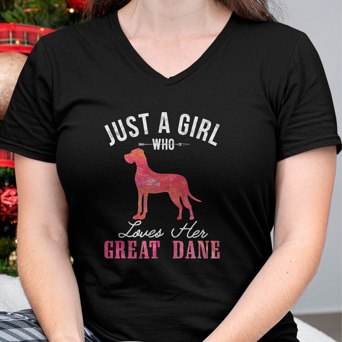 Dog Love Shirt, Dog Lover Gift T-Shirt/Hoodie/Sweatshirt HLT00 - Just A Girl Who Loves Her Great Dane Dog Owner Gift T-Shirt